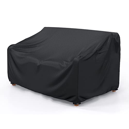 Heavy Duty Patio Sofa Cover Waterproof, 3-Seater Outdoor Sofa Loveseat Cover, Outdoor Patio Furniture Cover with Air Vent and Handles, 78" W×33" D×32" H, Black