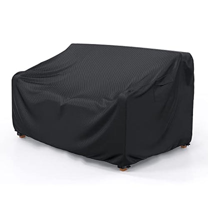 Heavy Duty Patio Sofa Cover Waterproof, 3-Seater Outdoor Sofa Loveseat Cover, Outdoor Patio Furniture Cover with Air Vent and Handles, 78" W×33" D×32" H, Black