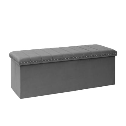 43 Inches Velvet Storage Ottoman Bench, view 2