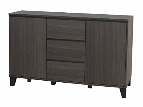 Wood Buffet Server Cabinet Console Table, Oak Gray