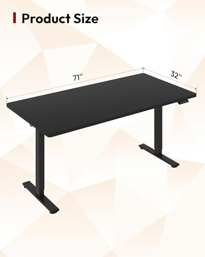 71x32'' Large Electric Computer Height Adjustable Standing Desk, view 3