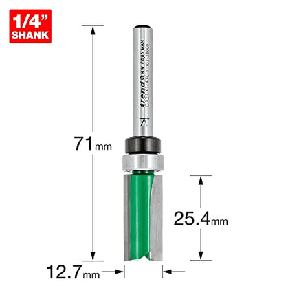CraftPro Guided Profiler Cutter Router Bit, 1/4 Inch Shank, 1/2 Inch Cut Diameter & 1 Inch Cut Length, Tungsten Carbide Tipped, C121X1/4TC