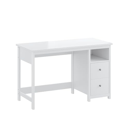 White Desk with Drawers,Modern Small Computer Desk for Home Office, Makeup Vanity Desk Dressing Table for Bedroom,Filing Cabinet Writing Table PC Desks for Study (White, 39.3")