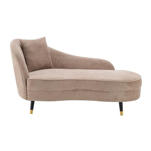 61" Velvet Curved Chaise Lounge Indoor with Pillow, view 6