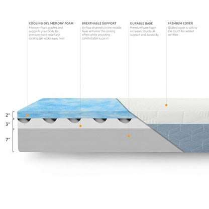 Cooling Gel Memory Foam Mattress, Medium-Firm, Body Contouring, view 6