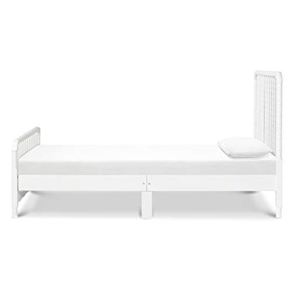 Jenny Lind Twin-Bed with Wood Spindle Posts in White-Mattress Support Slats Included