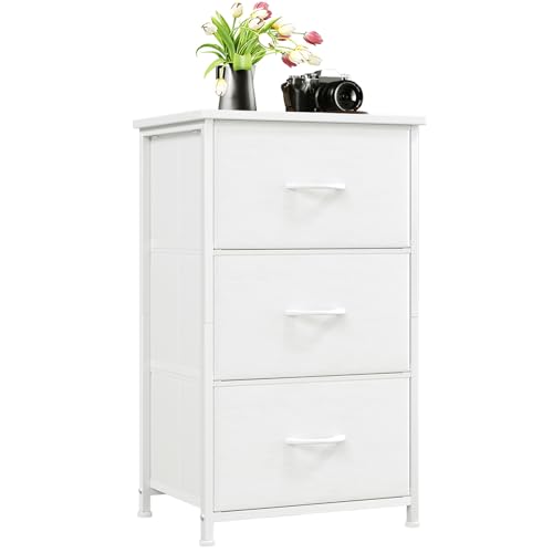 Small Dresser for Bedroom, 3 Drawer Storage Cabinet, White, view 2