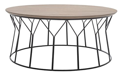 Safavieh Home Collection Deion Retro Mid-Century Light Oak and Black Wood Coffee Table