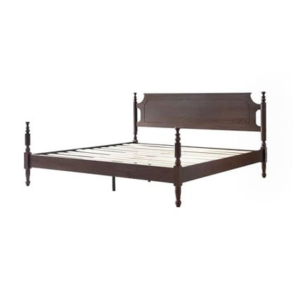 Solid Wood Queen Size Platform Bed Frame with Headboard & Footboard, view 5
