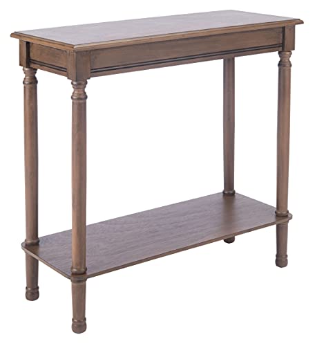SAFAVIEH Furniture - Tinsley Rectangle Console Table - Brown - Solid Wood - Farmhouse Turned-Leg Design - Ideal for Entryway, Living Room, Hallway, 28"W x 11.75"D x 28"H (CNS5724C)