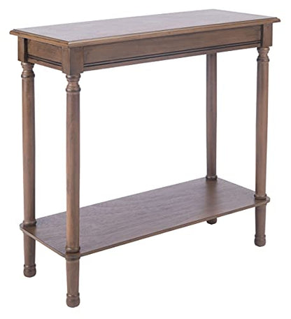 SAFAVIEH Furniture - Tinsley Rectangle Console Table - Brown - Solid Wood - Farmhouse Turned-Leg Design - Ideal for Entryway, Living Room, Hallway, 28"W x 11.75"D x 28"H (CNS5724C)