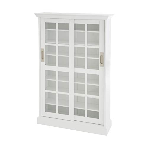 Sliding Door Media Cabinet - White, view 2