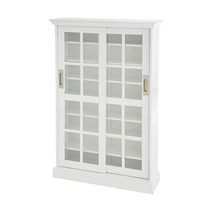 Sliding Door Media Cabinet - White, view 2