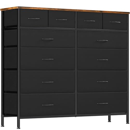 Dresser for Bedroom with 12 Drawers, Tall Fabric Drawer Dressers, view 2