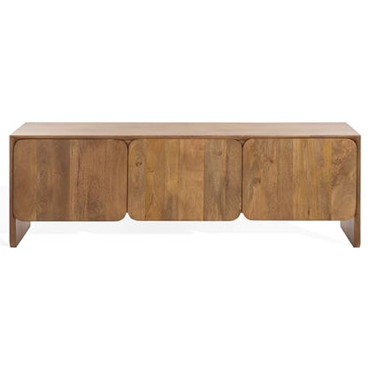 SAFAVIEH Couture Collection Grigorio Modern Brown Solid Wood 3-Door Sideboard, view 2