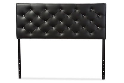 Viviana Modern and Contemporary Black Faux Leather Upholstered Button-Tufted Full Size Headboard