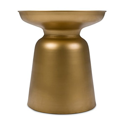 Toby 17" Wide Drum Iron Table in Gold, view 2