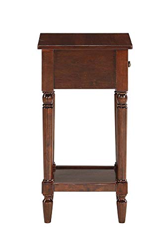 French Country Khloe 1 Drawer Accent End Table 14" - Traditional Farmhouse Side Table with Storage Drawer and Shelf for Living Room, Espresso