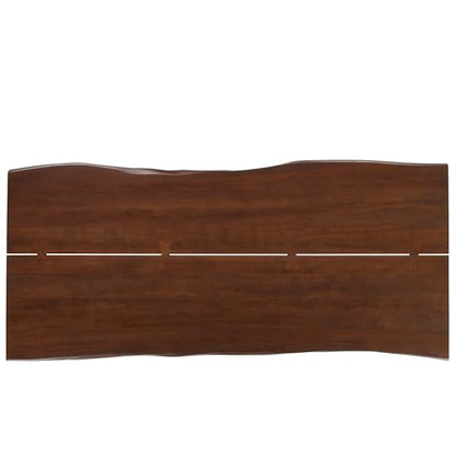 Ardor Dining Table 96 Inch Live Edge Acacia Wood Gold Walnut Finish Modern Kitchen Room Entertaining Home Furniture Quality Stylish Elegant Durable Refined Versatile