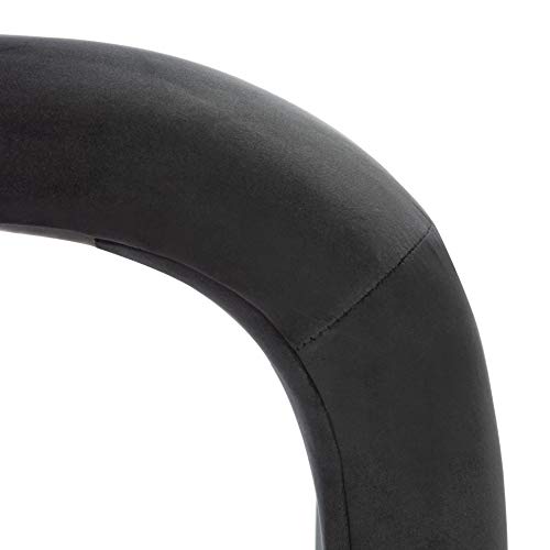 SAFAVIEH Furniture, Tenko Bench, Black, Solid Wood, Modern Shearling Design, view 5
