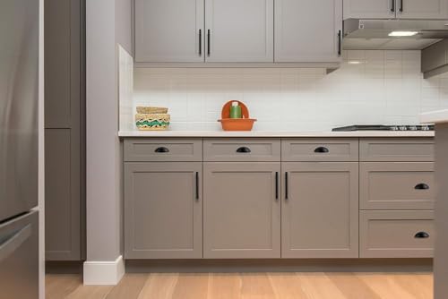 Matte Black Cup Pull Set for Cabinets, view 3
