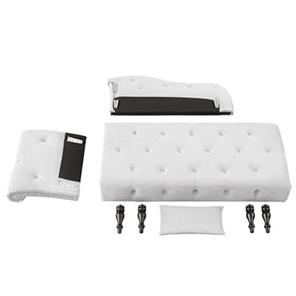 60.6" Velvet Chaise Lounge Chair with 1 Pillow and Nailhead Trimmed, view 7