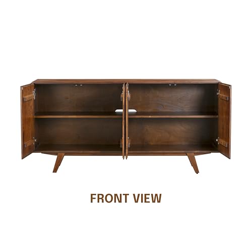 Sapa Mid-Century Modern Solid Wood Sideboard – 4-Door Accent Buffet Cabinet, view 6