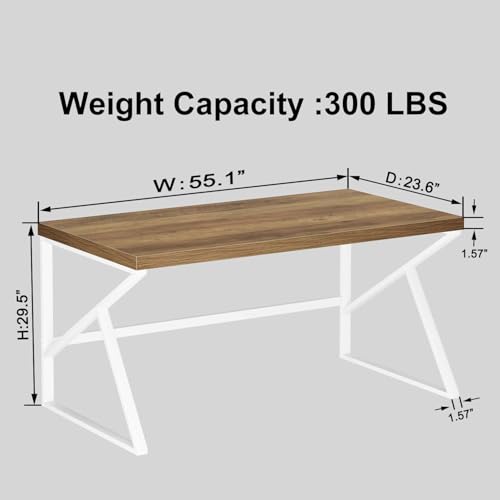 Farmhouse Desk Computer Table, Modern Home Office Desk, Student Desk for Bedroom, view 3
