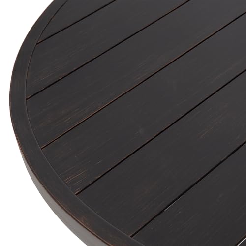 45-Inch Round Patio Coffee Table, Durable Aluminum Outdoor Side Table with Weather-Resistant Design for Garden, Deck, or Backyard