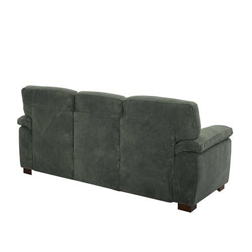 81" Tufted Leather Chaise Lounge, Modern Sofa with Curved Arms, view 4