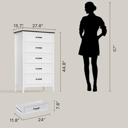 2-Piece Bedroom Furniture Set – Includes 5 Drawer Dresser and 6 Drawer Dresser, Chest of Drawers, Bedroom Set, Grate Gift for Yourself and Your Loved Ones, Ideal for Any Bedroom, Living Room