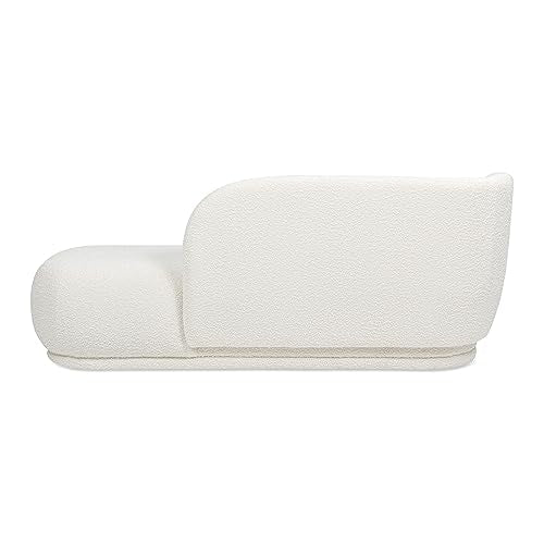 Jennifer Taylor Home Aire 75" RAF Modern Rounded Chaise Lounge Ivory White, view 6
