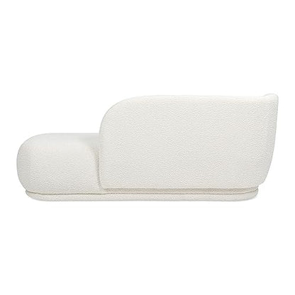Jennifer Taylor Home Aire 75" RAF Modern Rounded Chaise Lounge Ivory White, view 6
