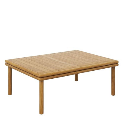 Wren Teak Wood Outdoor Patio 4 Piece Furniture Set in Natural Flint Gray