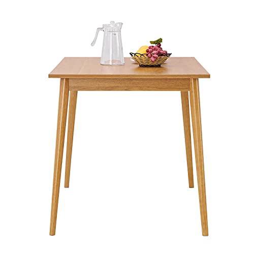 Modern Dining Table 47 Inch Kitchen Table with Solid Wood Leg Oak Finish Dinner, view 8