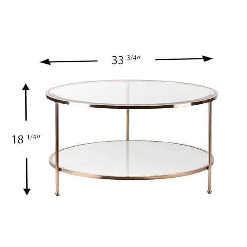 Risa Cocktail Table, Gold, 34 in x 34 in x 18 in
