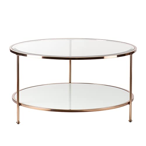 Risa Cocktail Table, Gold, 34 in x 34 in x 18 in