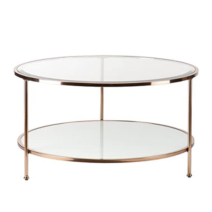 Risa Cocktail Table, Gold, 34 in x 34 in x 18 in