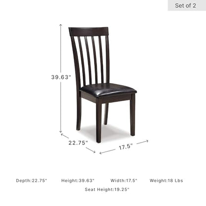 Signature Design by Ashley Hammis Rake Back Dining Room Chair, Set of 2, Dark Brown