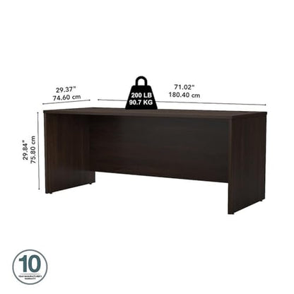 Bush Business Furniture Studio C 72W Computer Desk with Wire Management and Modesty Panel in Black Walnut, Professional Table for Home Office and Corporate Office