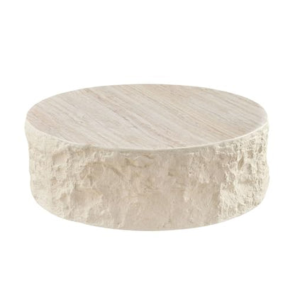 Fiberglass round imitation stone coffee table, view 2