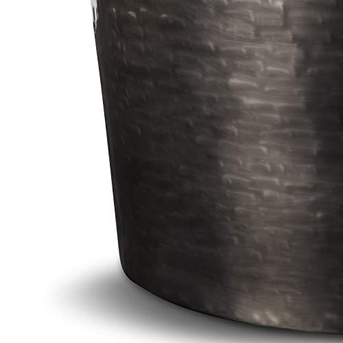 Troy Modern Industrial 23 inch Wide Metal Accent Side Table in Antique Silver, Fully Assembled for the Living Room and Bedroom