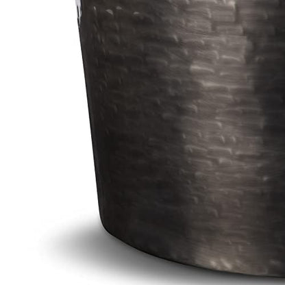 Troy Modern Industrial 23 inch Wide Metal Accent Side Table in Antique Silver, Fully Assembled for the Living Room and Bedroom
