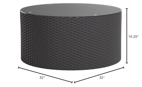 Catalina All Weather Rattan Wicker Outdoor Round Coffee Table for Patio, Deck, Porch, Brown