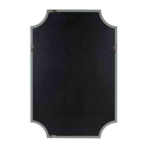 Hogan Wood Framed Mirror with Scallop Corners, 24x36 Inches, Gray