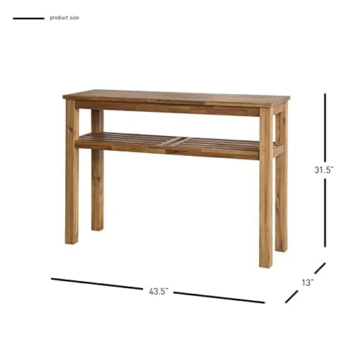 Tiburon Shelf Console Table, Brown