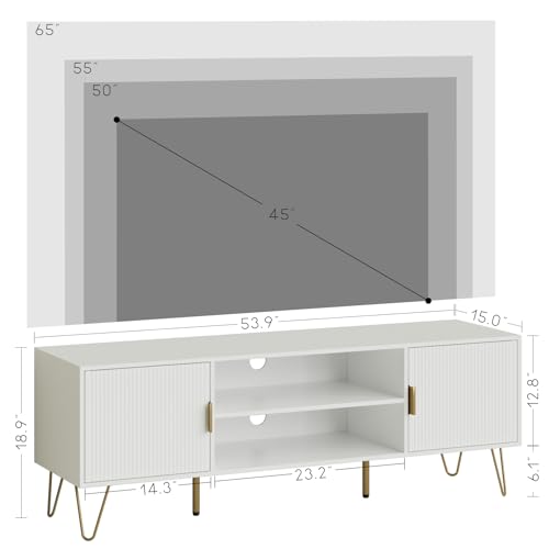 TV Stand for 55-65 Inch TV, Entertainment Center with Soft Hinge Door, view 4