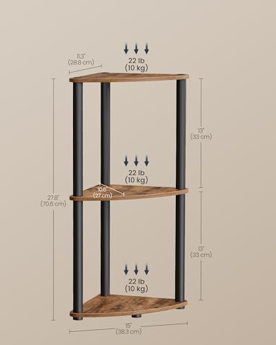 3-Tier Corner Shelf, Toolless Assembly, view 5