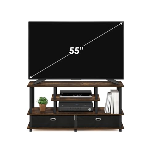 Jaya TV Stand, 4-Tier Toolless Assembly Entertainment Center with Open Shelf, view 7