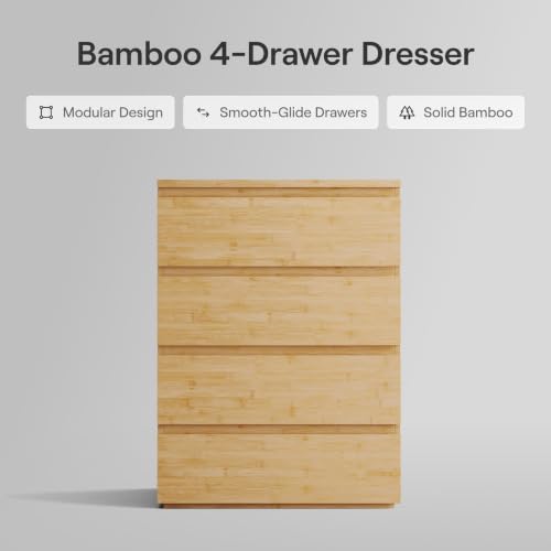 Nectar Bamboo Modular Dresser, 4 Drawer, Natural, view 4